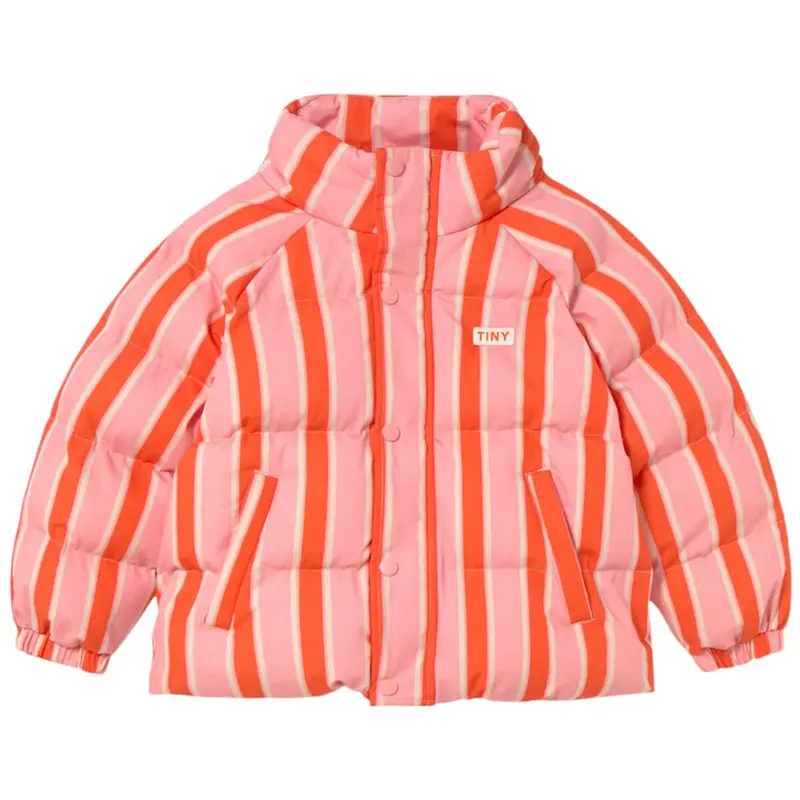 Retro Stripes Jacket in Summer Red / Pink by Tinycottons