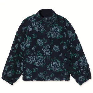 Roses Sherpa Jacket in Navy by The Tiny Big Sister
