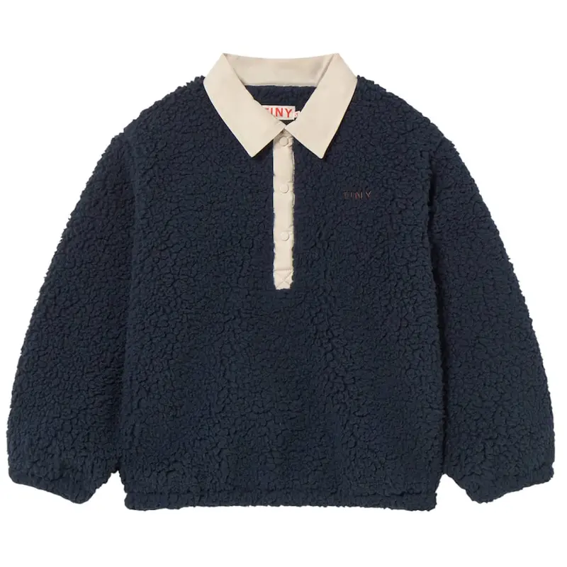 Sherpa Collar Sweatshirt in Navy by Tinycottons