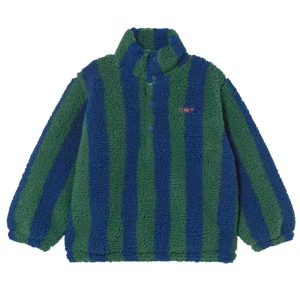 Sherpa Sweatshirt in Dark Green / Light Navy by Tinycottons