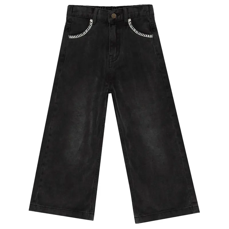 Straight Leg Pant in Washed Black by Rylee & Cru