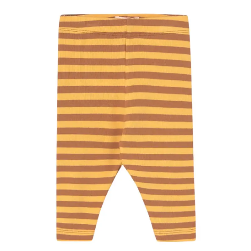 Stripes Rib Baby Pant in Soft Yellow by Tinycottons