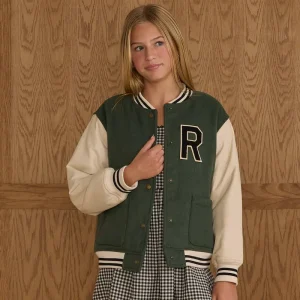 Teen Varsity Jacket in Green by Rylee & Cru