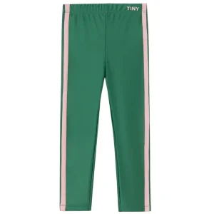 Tiny Logo Shiny Legging in Dark Green by Tinycottons