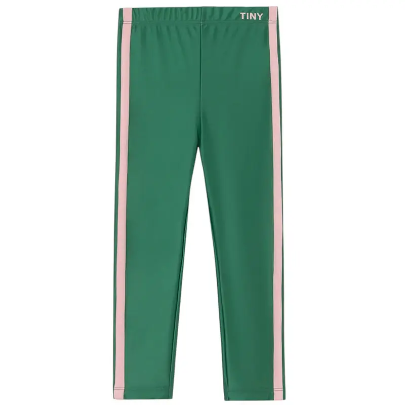 Tiny Logo Shiny Legging in Dark Green by Tinycottons