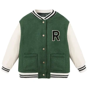 Varsity Jacket in Green by Rylee & Cru