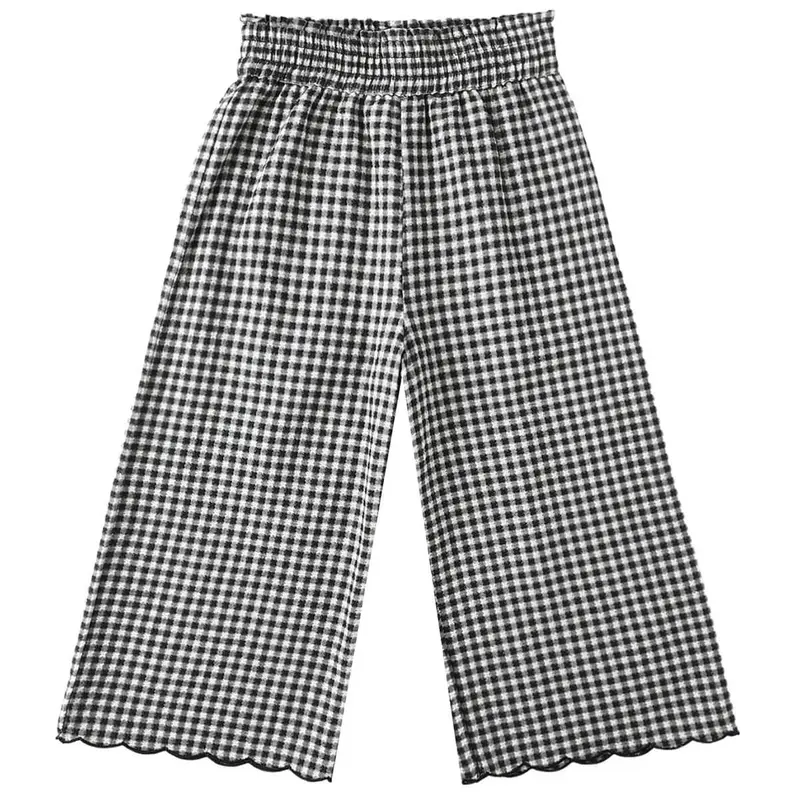 Wide Leg Pant in Black Gingham by Rylee & Cru