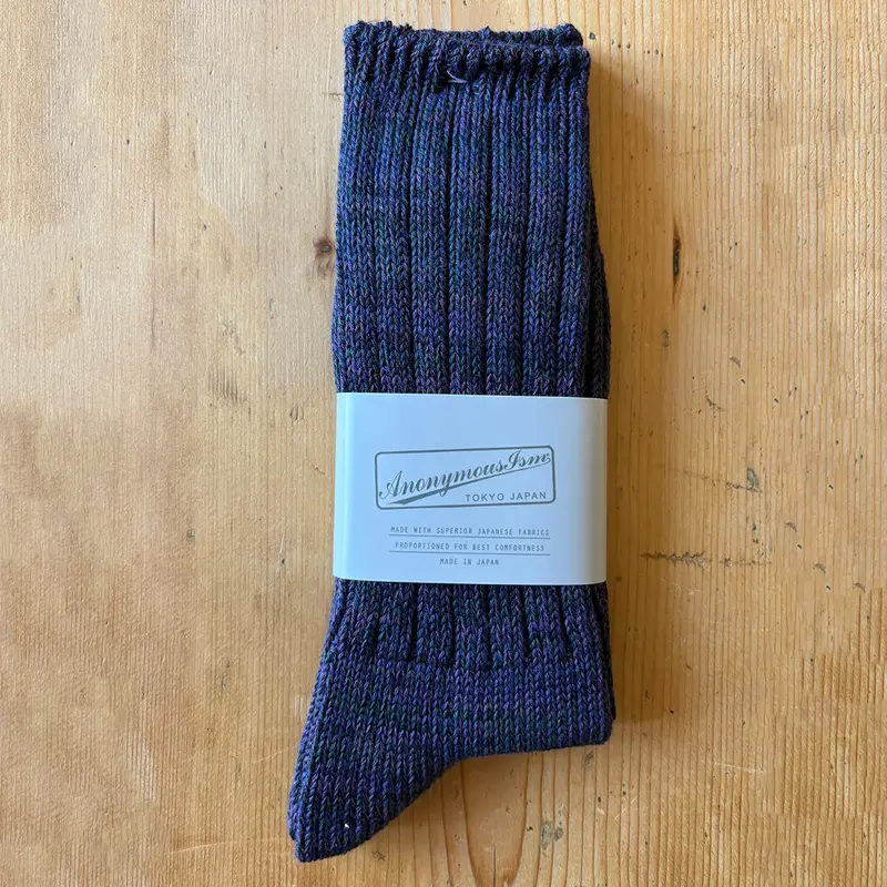 5 Colour Mix Crew Adult Socks in Dark Violet by Anonymous Ism
