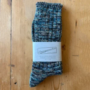 5 Colour Mix Crew Adult Socks in Indigo by Anonymous Ism