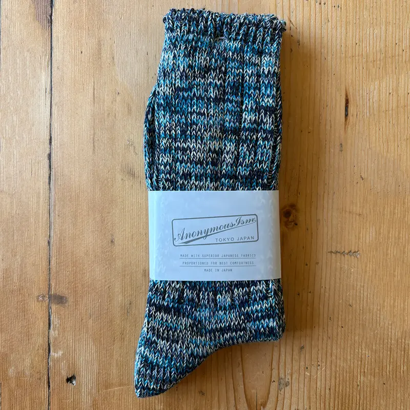 5 Colour Mix Crew Adult Socks in Indigo by Anonymous Ism