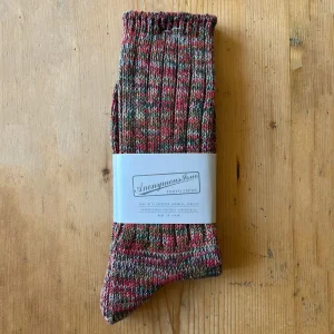 5 Colour Mix Crew Adult Socks in Red by Anonymous Ism
