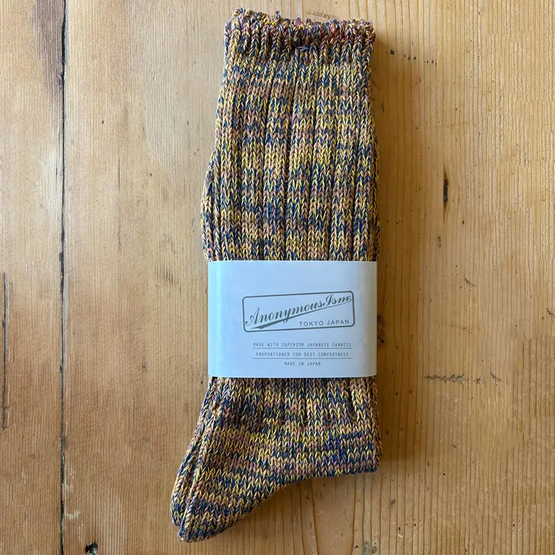 5 Colour Mix Crew Adult Socks in Yellow by Anonymous Ism