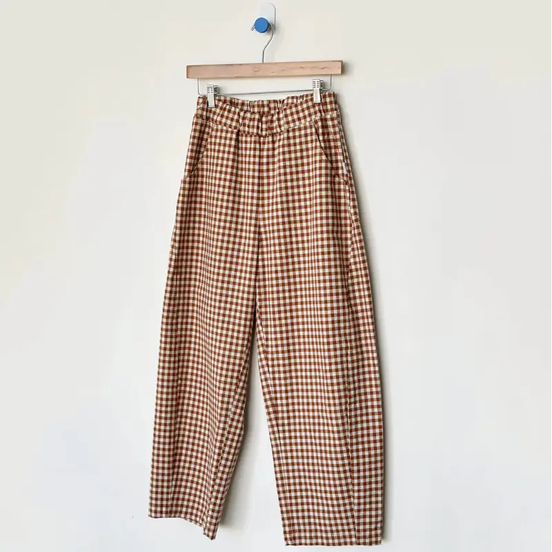 Arc Pants in Cinnamon Gingham by Le Bon Shoppe