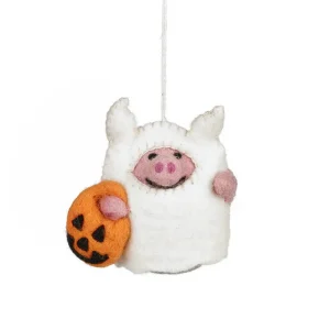 Boo Pig Ghost Hanging Halloween Decoration by Felt So Good
