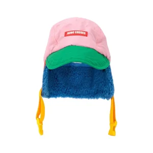 Colour Block Winter Cap in Pink by Bobo Choses