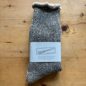 Hemp Thick Pile Crew Adult Socks in Black by Anonymous Ism