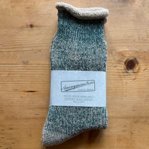 Hemp Thick Pile Crew Adult Socks in Khaki Melange by Anonymous Ism