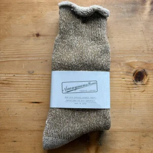 Hemp Thick Pile Crew Adult Socks in Light Brown by Anonymous Ism