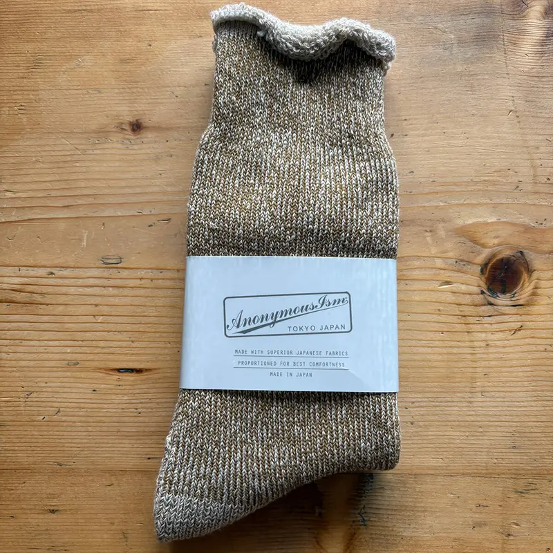 Hemp Thick Pile Crew Adult Socks in Light Brown by Anonymous Ism