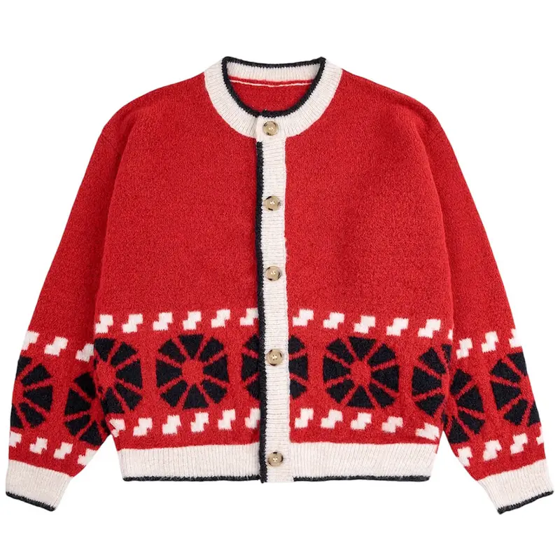 Kaleidoscope Cardigan in Red by Bobo Choses