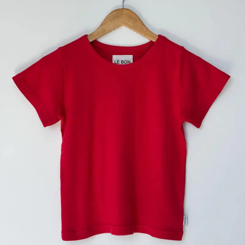 Pointelle Babe Tee in Red Apple by Le Bon Shoppe