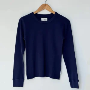 Pointelle Fundamental Tee in Navy by Le Bon Shoppe