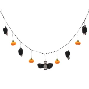Pumpkin & Bat Garland Halloween Decoration by Amica