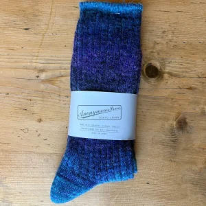 Splash Pattern Crew Adult Socks in Indigo by Anonymous Ism