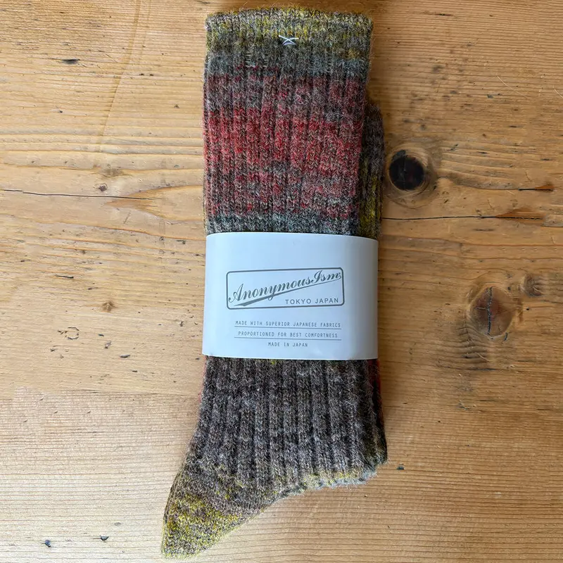 Splash Pattern Crew Adult Socks in Mustard by Anonymous Ism