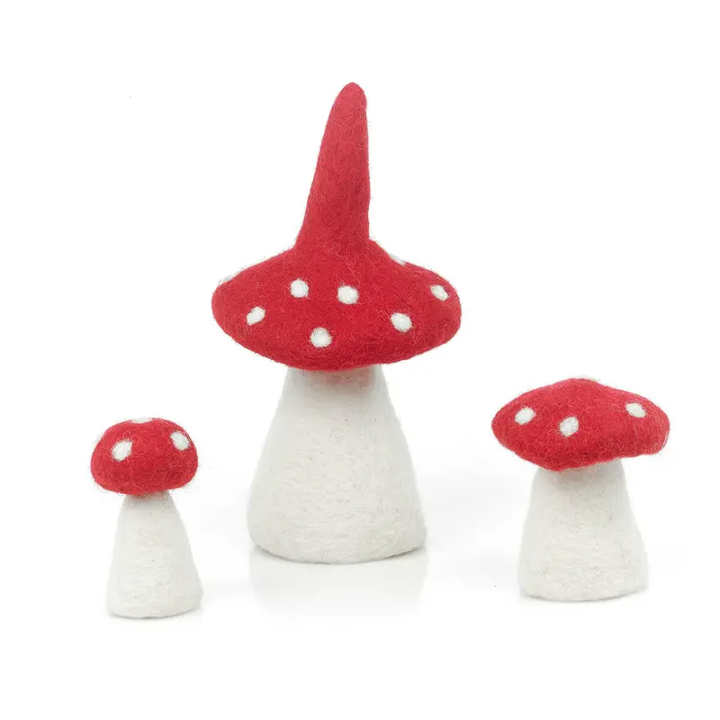 Toadstools Set Of 3 Standing Decoration by Felt So Good
