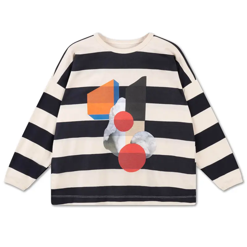 Wide Cut Long Sleeve Tee in Graphite Night by Repose AMS