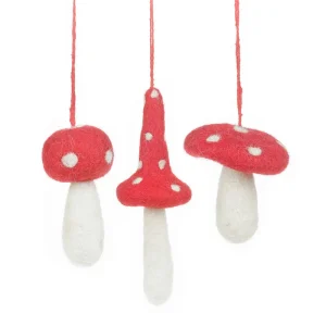 Wonky Toadstools Hanging Decoration by Felt So Good