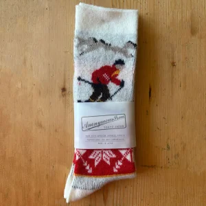 Wool Ski Jacquard Crew Adult Socks in Off-White by Anonymous Ism