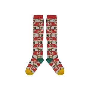 Zorse Long Socks in Redcurrant by Mabli