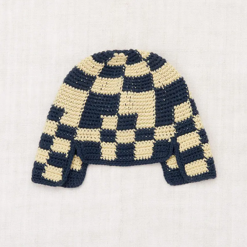 Checkered Crochet Rover Cap in Galaxy by Misha & Puff