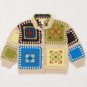 Cross Stitch Crochet Cardigan in Patina by Misha & Puff