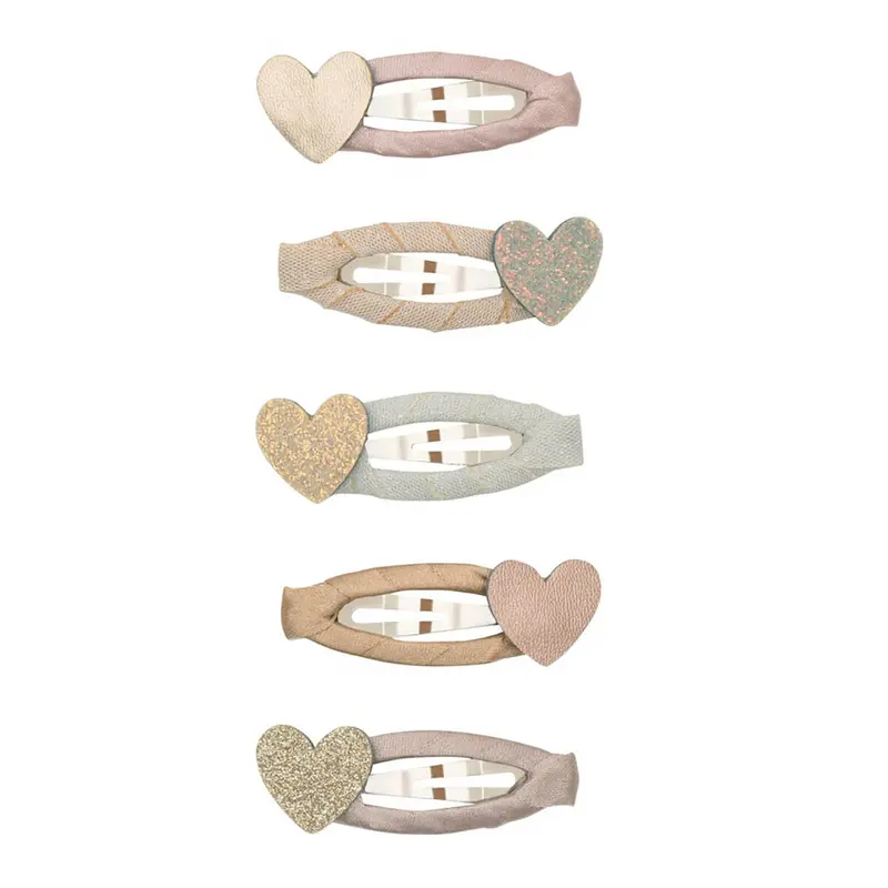 Heart Mini Clic Clac Hair Clips in Shimmer by Mimi & Lula