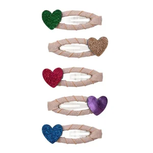 Jazzy Heart Mini Clic Clac Hair Clips by Mimi & Lula