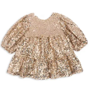 Lila Dress in Gold Glitter by Konges Slojd