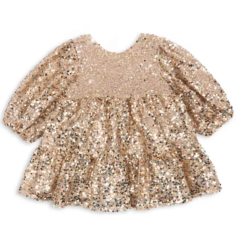 Lila Dress in Gold Glitter by Konges Slojd