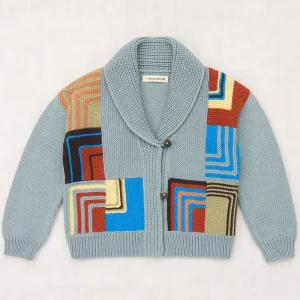 Patchwork Shawl Collar Cardigan in Overcast by Misha & Puff