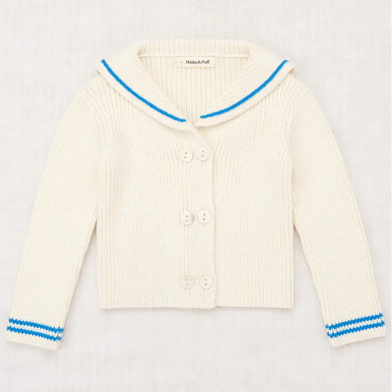 Sailor Rib Cardigan in Sugar by Misha & Puff