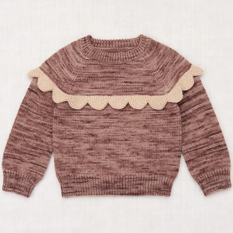 Scallop Yoke Sweater in Affogato by Misha & Puff