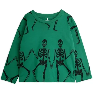 Skeleton Long Sleeve Tee in Green by Mini Rodini