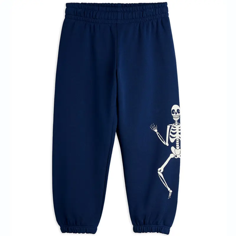 Skeleton Sweatpants in Blue by Mini Rodini