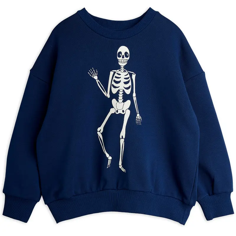 Skeleton Sweatshirt in Blue by Mini Rodini