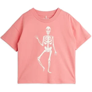 Skeleton Tee in Pink by Mini Rodini