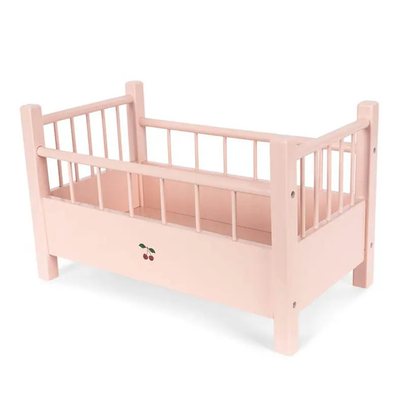 Wooden Doll Bed in Pink by Konges Sljd