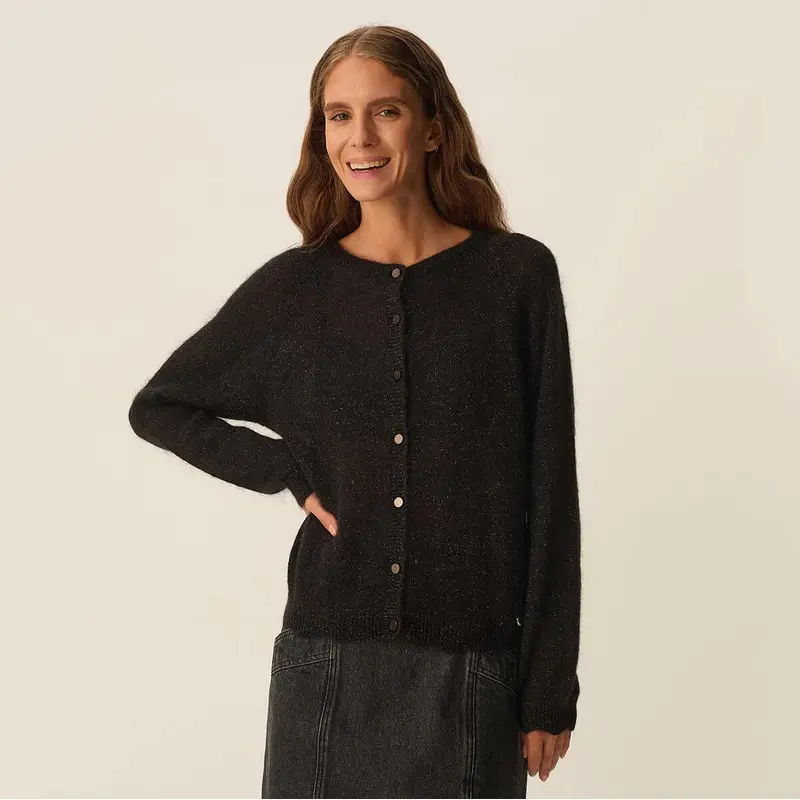 Binette Cardigan in Black by Des Petits Hauts