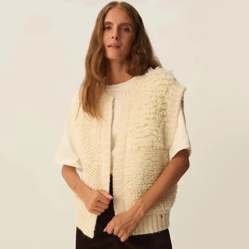 Bongo Knit Vest in Creme by Des Petits Hauts